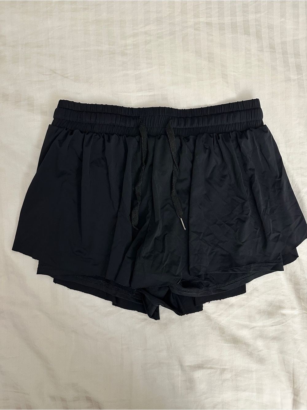 Women's Black Layered Running Shorts - Lightweight Comfort
